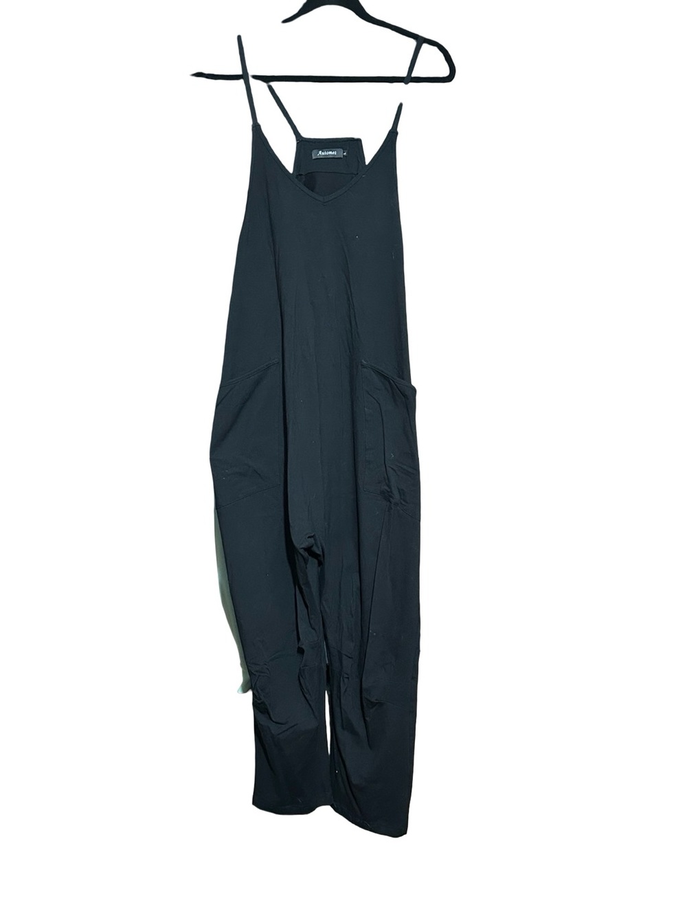 Lean Black Spaghetti-Strap Jumpsuit